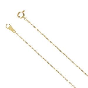 18k Yellow Gold 1mm Solid Rolo Chain Necklace, 16 Inch
